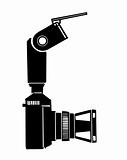 camera silhouette on white background, vector illustration