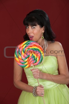 Woman With Big Lollipop