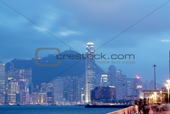 sunset in hongkong Waterfront Promenade
