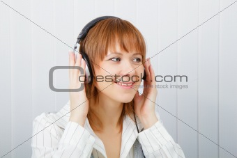 The girl in headphones