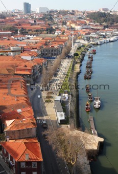 Portugal. Porto. Gaya. View of Douro river embankment