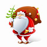 Santa Claus with sack and bell