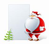 happy Santa Claus with paper