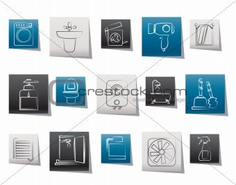 Bathroom and toilet objects and icons