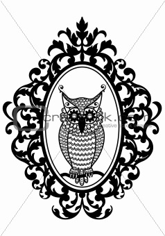 owl in frame, vector