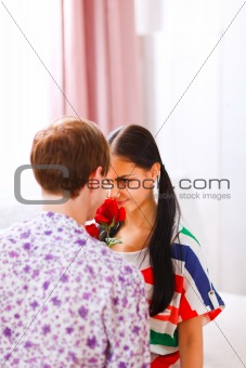 Romantic couple sharing a moment together
