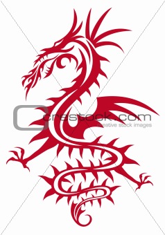 red dragon, vector