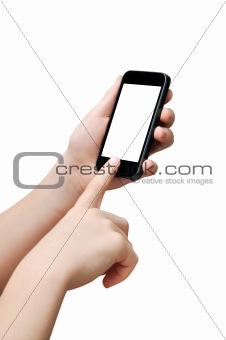 Pressing a button on a smart phone
