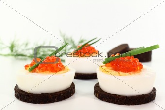 Canape with egg