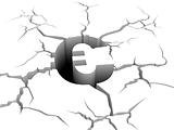 euro symbol fall down a precipice