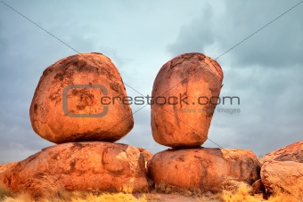 devils marbles eroded rock formation outback australia
