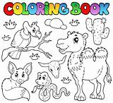 Coloring book desert animals 1