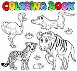 Coloring book savannah animals 2