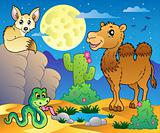 Desert scene with various animals 3