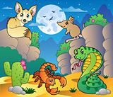 Desert scene with various animals 5