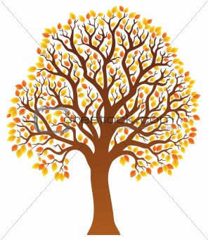 Tree with orange leaves 1
