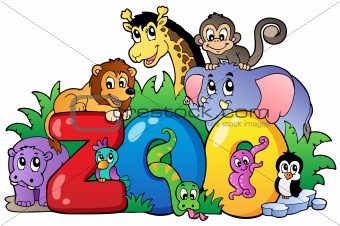 Zoo sign with various animals
