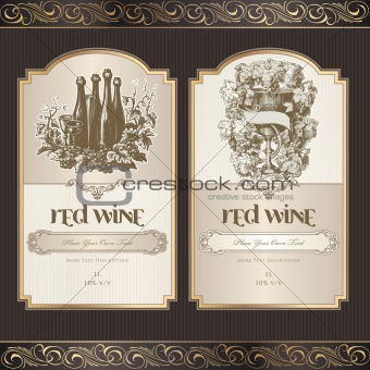 Set of wine labels