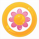 colorful flower button