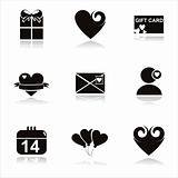 black st. valentine's day icons
