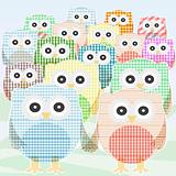 owls Collection cute and colorful. vector