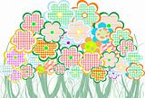 Perfect spring daisies border. vector background