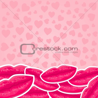 Pink Holiday Card With Lips
