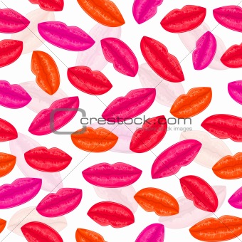 Seamless Pattern With Colorful Lips