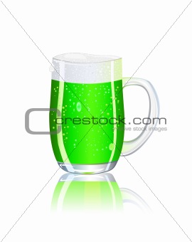 full detailed green beer mug illustration