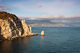 Beautiful rock on the Black Sea shore