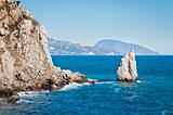 Beautiful rock on the Black Sea shore