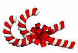 Two Candy cane on white background