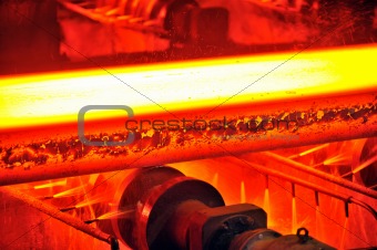 hot steel on conveyor