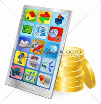 Phone or tablet PC money concept