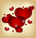 set of valentine hearts
