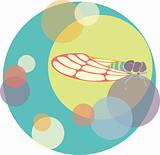 Vector cicada illustration circles color