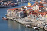 Portugal. Porto city. View of Douro river embankment 