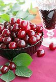 cherries and wine