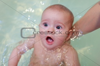 Small baby bathing