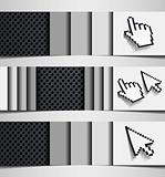 banner hybrid cursor combination hand internet abstract metal iron background