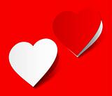 I love you heart sticker red  realistic shadow symbol