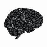 human brain, dark thoughts, vector abstract background