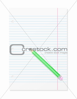Blank Workbook Page With Pencil