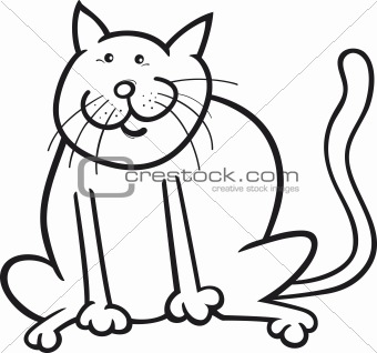 Funny cat coloring page