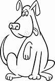 funny sitting dog coloring page