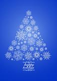 Vector Blue Holiday Snowflake Tree