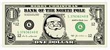 Vector Santa One Dollar Bill