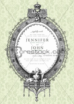 Vector Victorian Frame and Pattern