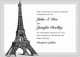 Vector Eiffel Tower Wedding Invitation