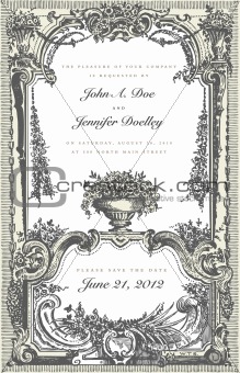 Vector Victorian Two Part Wedding Frame